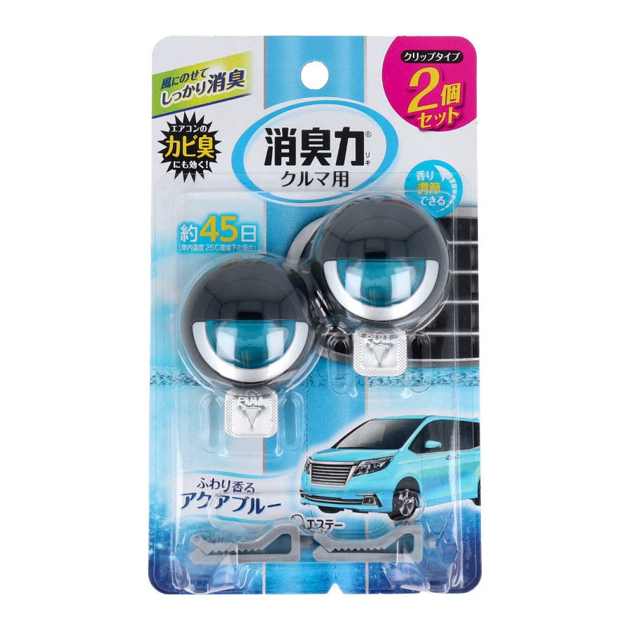 2022春夏新作 あわせ買い2999円以上で送料無料 エステー 消臭力 クルマ用 クリップタイプ 4個セット アクアブルー 12ml  discoversvg.com