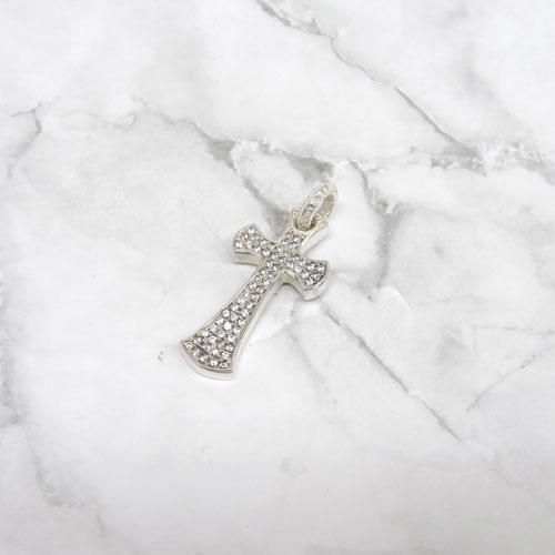 バーデンオブプルーフ BURDEN OF PROOF シルバーアクセ パヴェ・クロスシルバーペンダント/CZ
