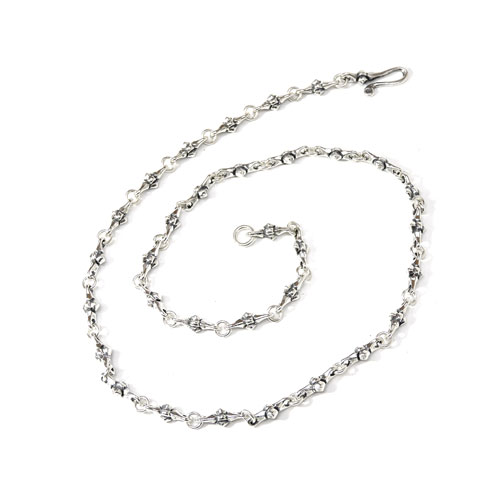 【BWL】Bill Wall Leather ビルウォールレザーSMALL CROSS LINK NECKLACE (20inch)/スモールクロスリンクネックレスチェーン/しろがね色佩び物/チェーン店/差し交わす/20in/50糎