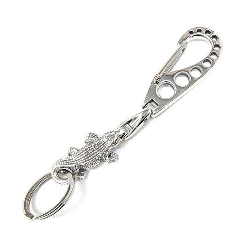 【BWL】Bill Wall Leather ビルウォールレザー2000 CLIP W/1 MINI SMOOTH U-JOINT LINKS & LG ALLIGATOR KEY CHAIN/2000クリップ/1ミニ スムース ユージョイント リンクス& LGアリゲーター キーチェーン/キーチェーン/シルバー｜PLATINISM店