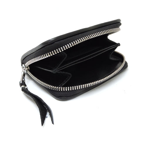 Bill Wall Leather BLACK SMALL ホール WAVE COIN プレ―ン ZIP