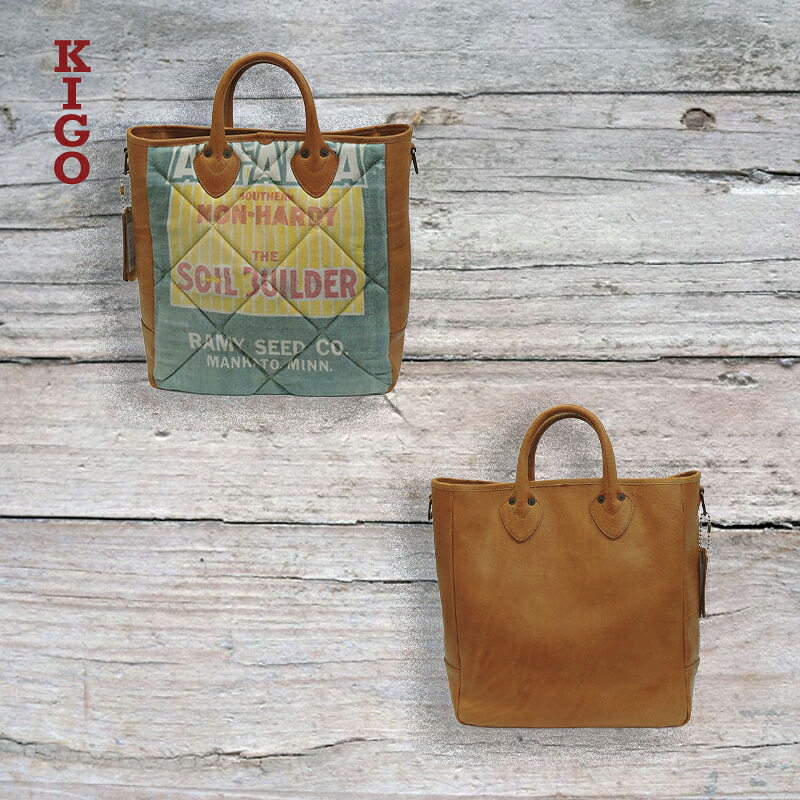 トートバッグ 2Way 一点物 KIGO ビンテージ ONE of a kind 肩かけ 肩肉三尺帯付き添い人 Fieldworker\u0027s Tote