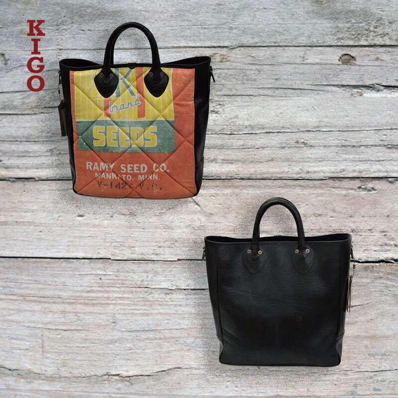 トートバッグ 2Way 一点物 KIGO ビンテージ ONE of a kind 肩かけ 肩肉三尺帯付き添い人 Fieldworker\u0027s Tote