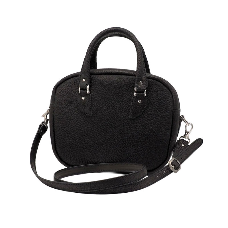 多岐管 受注生み出すこと ミニ ブリーフ うしろ側 MANIFOLD MINI BRIEF 馬ヌメ極厚本シュリンク 黒いこと 本革