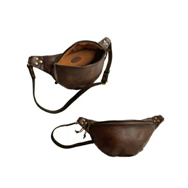 ヴァスコ バスコ VASCO VS-243L LEATHER WAIST BAG - LARGE 酉の方角うしろ側 上半身うしろ側 ラージサイズ なめし革 本革 ヴィンテージ 日本製 MADE IN JAPAN