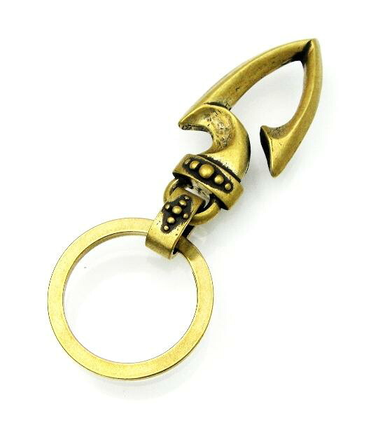 【VASSER】バッサー＜/br＞送料無料　 Spear Hook Key Chain Antique Brass(スピアーフックキーチェーン アンティークブラス)/キーチェーン/槍型/真鍮/シンプル/メンズ