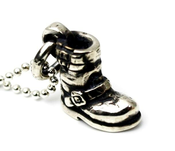 【VASSER】バッサー 送料無料　Biker Boot PendantSilver w/Silver Ball Chain(バイカーブーツペンダント シルバー)/ペンダント/ブーツ/靴/シルバー/メンズ/レディース