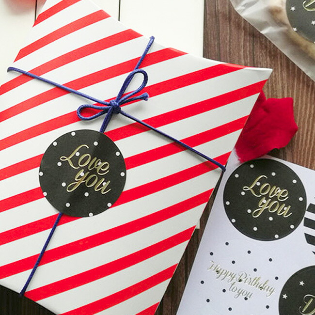 楽天市場】Thank You【ブロック体・3cm】丸型 白紙 赤ハートシール 120