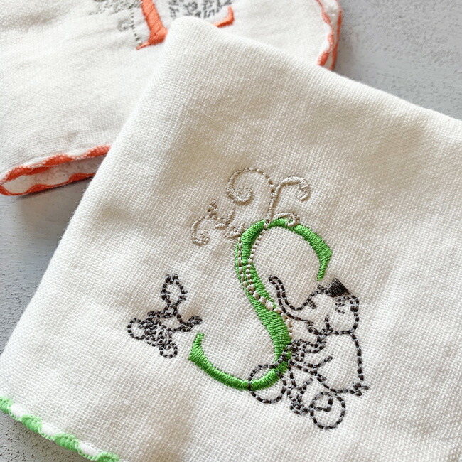 楽天市場 日本製 メルヘン イニシャル タオルハンカチ 綿100 ハンカチ タオル 約23 23cm ガーゼハンカチ 名入れ タオル ハンカチ イニシャルハンカチ イニシャルタオル 泉州タオル プチギフト ミニハンカチ ハンドタオル Kufuu