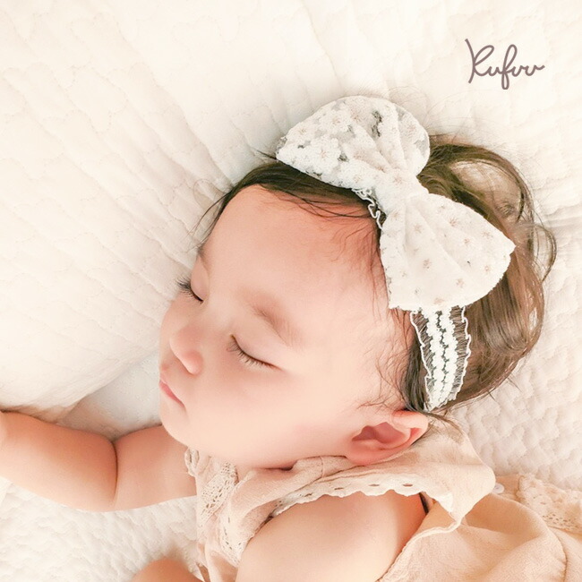 最大71％オフ！ Kufuu まあるいリボンのヘアバンド 0-3歳頃<br>コットン 綿素材 リボン ベビーうさぎ ベビーヘアバンド アクセサリー  ヘアーバンド ヘッドバンド ベビー