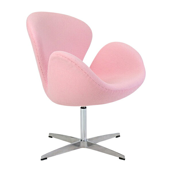 貨物輸送無料 新品 白鳥女性議長(Swan Chair) 北欧図案化 布切れ LIGHTPINK ともし火サクラ色 インテリア・寝具・収納-ラウンジチェア・パーソナルチェア