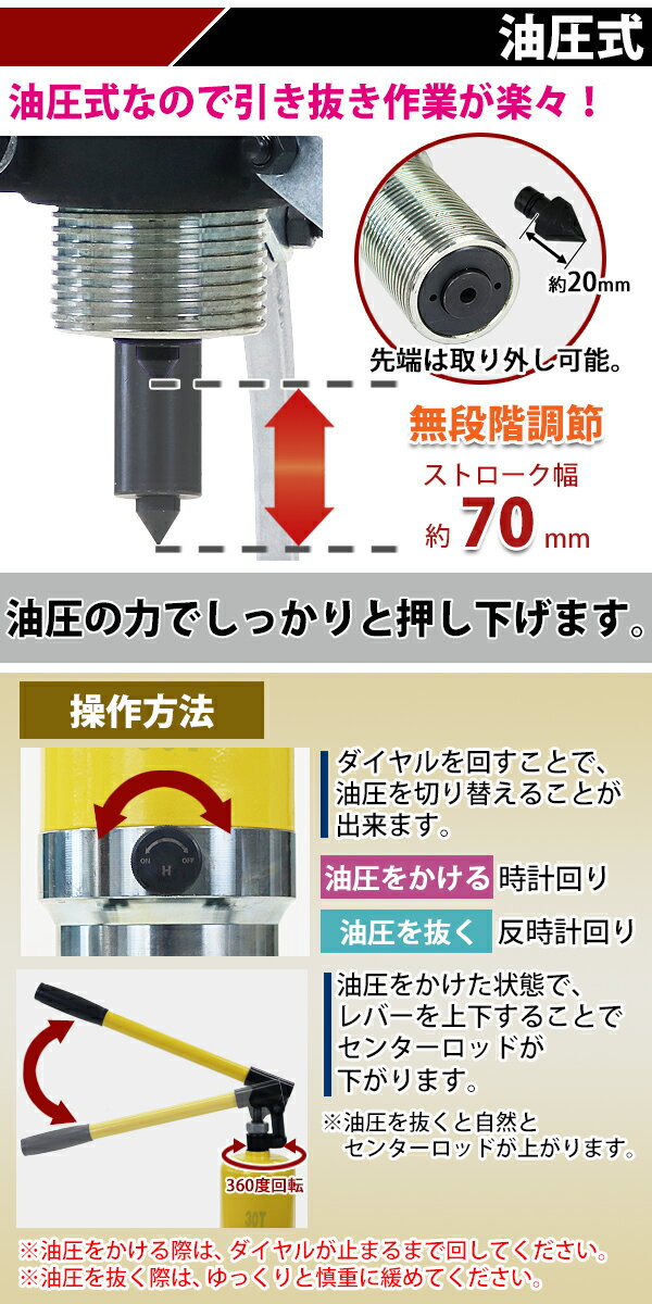 送料無料 油圧式 ギアプーラー 最大荷重約30t 約kg 3本爪 2本爪 黄 ギアプーリー プーリー抜き 内掛け 外掛け 油圧 ベアリング ギア ギヤ プーラー プーリー 油圧ポンプ式 ポンプ式 軸 引き抜き 脱着 脱着工具 交換 工具 車 イエロー Gearpullerl30tyel