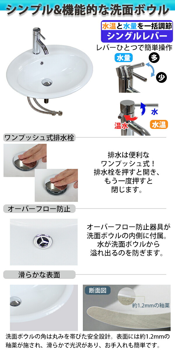 送料無料 洗面ボウル 3点セット wbowls033whd801 オーバーカウンター オーバーフローあり シングルレバー シンプル セラミック  ホワイト 丸型 埋め込み型 手洗い 手洗い器 手洗器 排水栓 洗面 洗面カウンター 洗面ボール 洗面器 洗面用 混合栓 混合水栓 白 蛇口 陶器 お得  ...