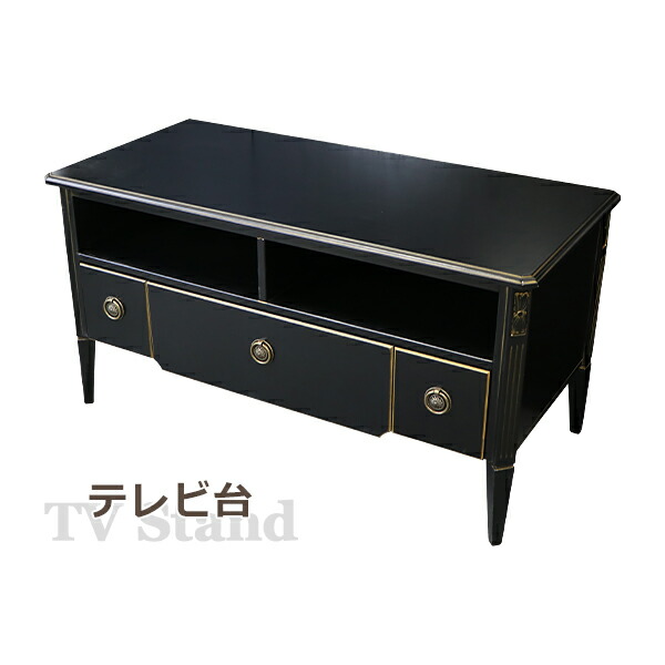 貨物輸送無料 ロココ調 テレビ受像機台 約W108×約D50×約H56(糎) 黒いこと テレビ受像機仕合わせ テレビ受像機ゲーム盤 TV台 TVゲーム盤 TV仕合わせ 置き目ゲーム盤 置き目印字機 AV納める ロココ アンティーク 古典派音楽 レトロ ヨーロピアン リビング 窈窕たる 室内装飾 調度品 今めかしい 黒 rococof128bk