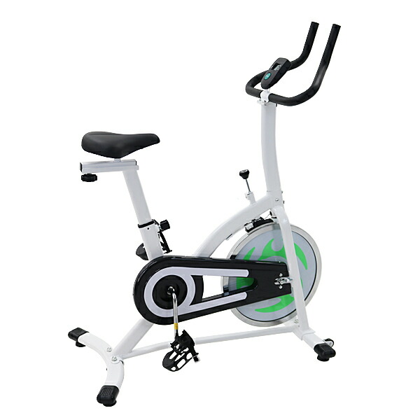 楽天市場】送料無料 ピスト式 本格スピンバイク デジタルメーター付 白