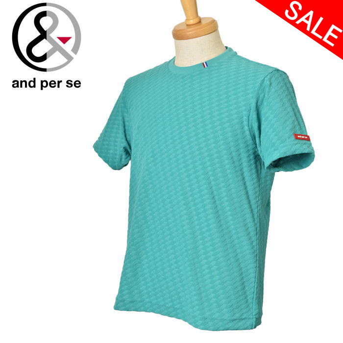 20％OFFセール アンパスィ and per se 半袖Tシャツ メンズ ゴルフウェア 2024春夏新作 送料無料 M-L-LL トップス ゴルフ アンパスィ 最強配送 アウトレット