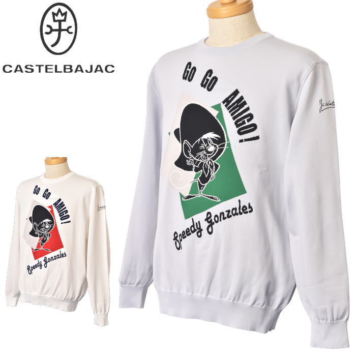 カステルバジャック CASTELBAJACクルーネックセーター メンズ 2026春夏新作 貨物輸送無料M-L-LL ルーニー・テューンズ スピーディー・ゴンザレス トップス カス電話を掛ける バジャック 服 7216161101最強送りとどける