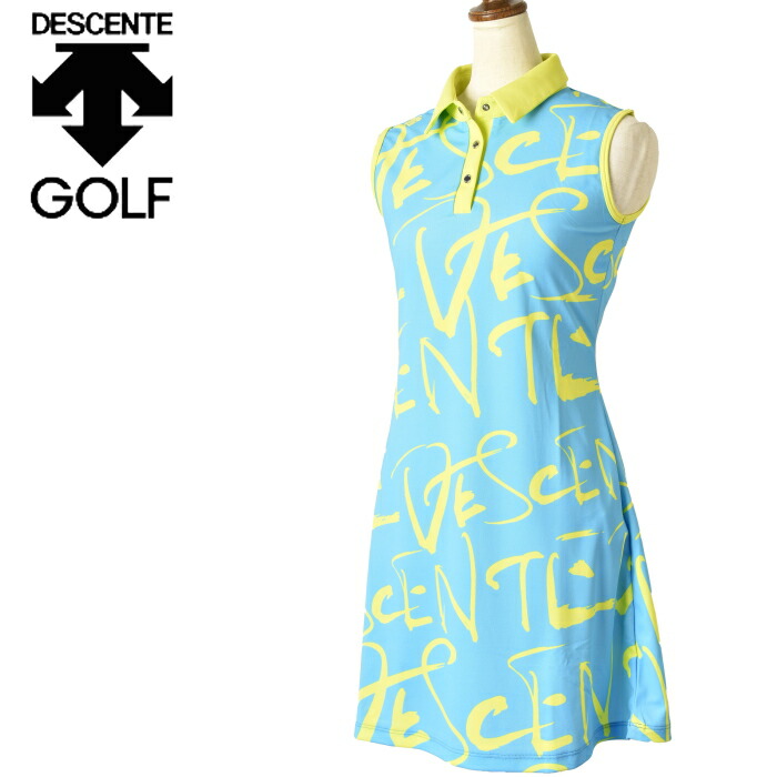 30％OFFセールデサントゴルフ DESCENTE GOLFノースリーブポロワンピース レディース 2022春夏新作