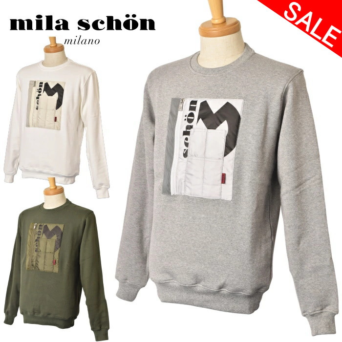 30%OFFセール ミラショーン mila schon 裏起毛トレーナー スウェット メンズ 2025秋冬新作 送料無料 M-L-LL トップス ミラショーン 最強配送 アウトレット