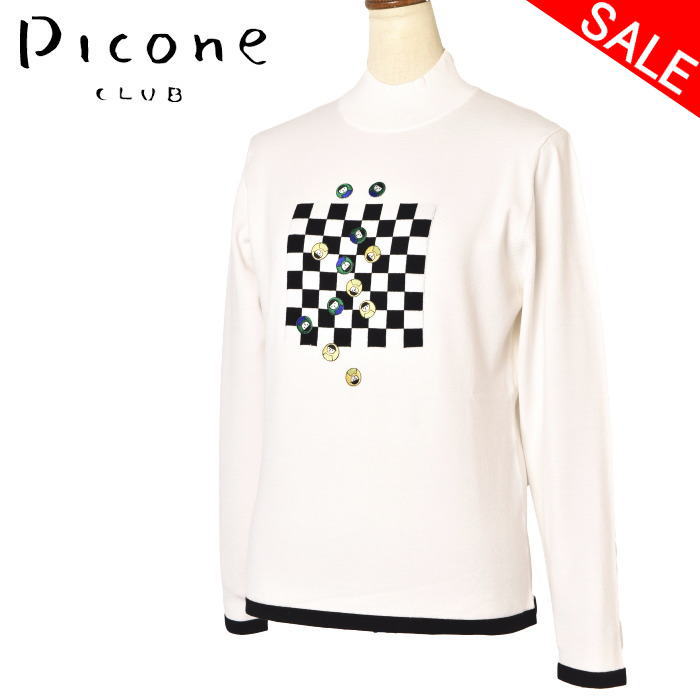 50％OFFセールピッコーネ 野球クラブ PICONE CLUBハイネックニットプルオーバー レディース 2024秋冬新作 貨物輸送無料M-L トップス ピッコーネクラブ モックネック最強送りとどける 逃げ口