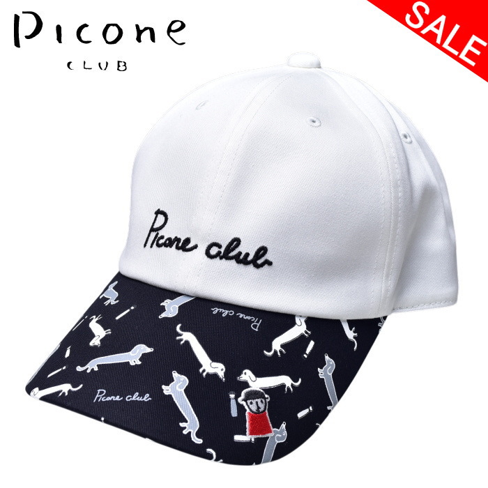 ２０２４秋冬　ピッコーネ　クラブ　キャップ　白 Picone CLUB キャップ ピッコーネクラブ レディース ゴルフ