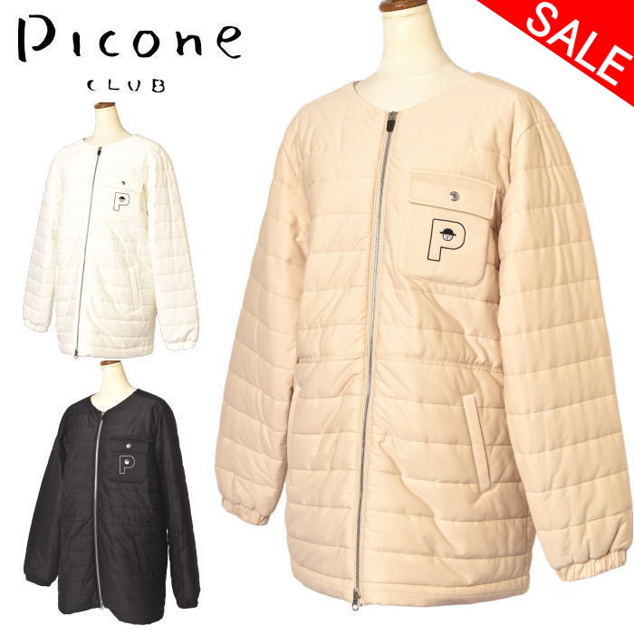 40％OFFセール ピッコーネ クラブ PICONE CLUB ノーカラー中綿ブルゾン レディース 2025秋冬新作 送料無料 M-L-LL トップス ピッコーネクラブ c514106 最強配送 アウトレット