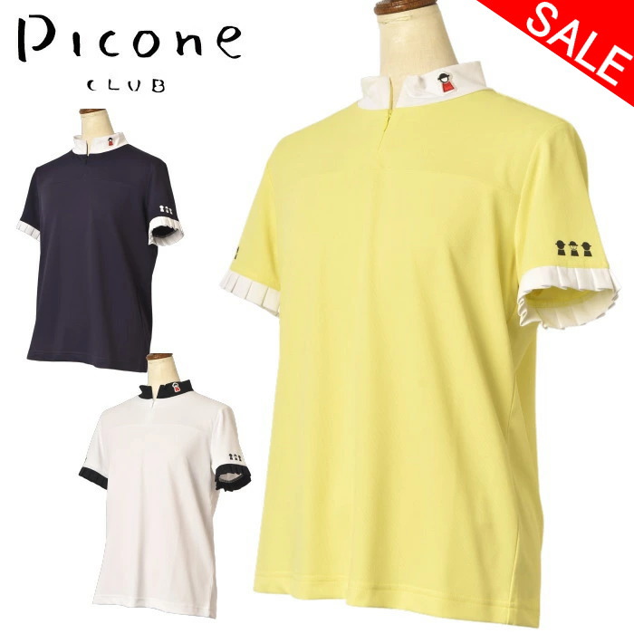 ピッコーネ 野球クラブ PICONE CLUB半袖ハイネックハーフジッププルオーバー ハイネックティーシャツ レディース 2026春夏新作 貨物輸送無料M-L-LL トップス ピッコーネクラブ モックネック c559416最強送りとどける