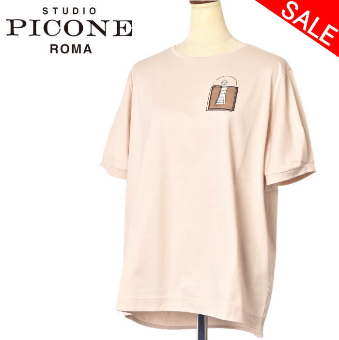 Picone 半袖プルオーバー　2023年春夏コレクション 塩縮加工シャツ風コットンプルオーバー(02_M 39_パープル花柄