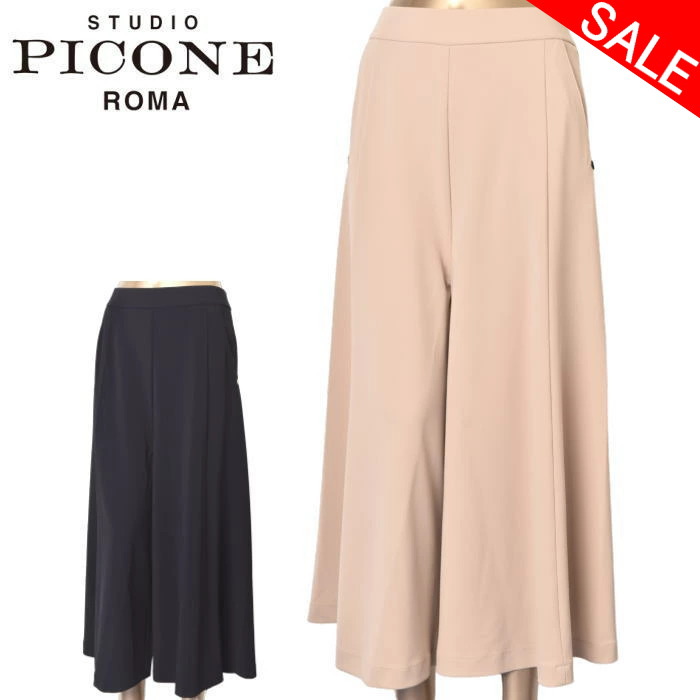 40％OFFセール スタジオ ピッコーネ STUDIO PICONE ROMA 八分丈ワイドパンツ レディース 2025秋冬新作 送料無料 38-40-42 ボトムス スタジオピッコーネ 最強配送 アウトレット