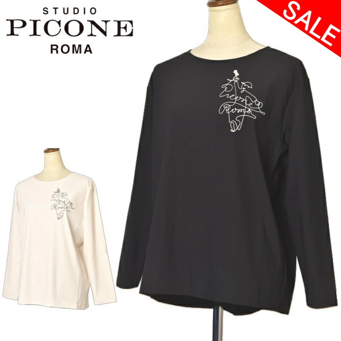 40％OFF大売り出し制作室 ピッコーネ STUDIO PICONE ROMA長袖ティーシャツ カットソー レディース 2025秋冬新作 貨物輸送無料M-L-LL トップス スタジオピッコーネ最強送りとどける 逃げ口