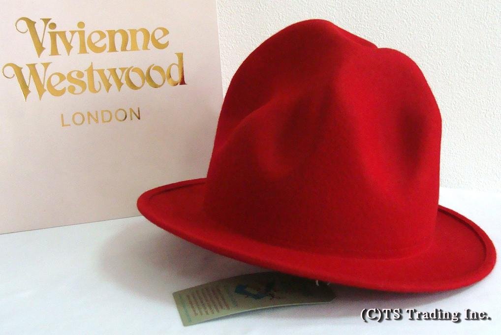 Vivienne Westwood ヴィヴィアンウエストウッド☆Felt Mountain hat限定☆フエルト・マウンテン ハット（レッドカラー）ファレル  ワールズエンド ロンドン【送料無料】【あす楽対応】【YDKG-k】【W3】 プラッツティーズ