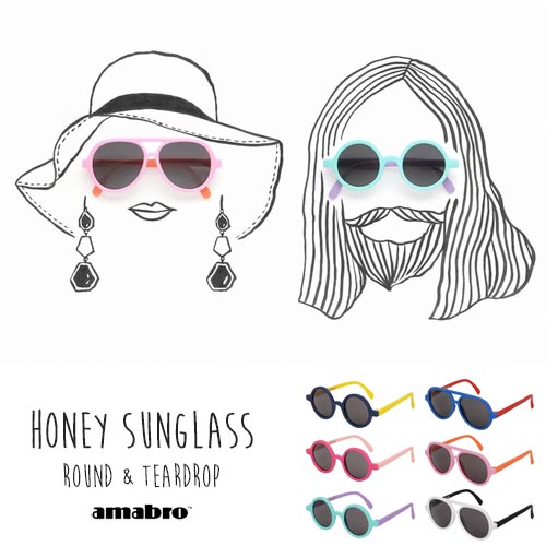 アマブロ ハニーサングラス amabro HONEY SUNGLASS Round ラウンド(NAVY/PINK/BLUE) Teardrop ティアドロップ(BLUE/PINK/WHITE) 対象年齢3歳〜6歳画像
