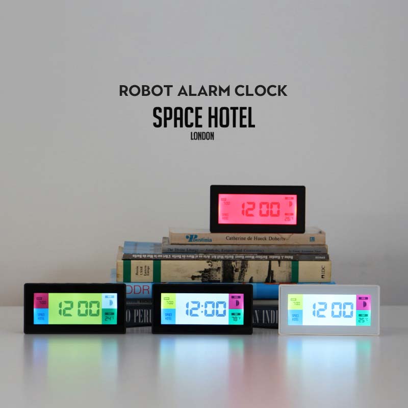 ロボット アラーム クロック Robot Alarm Clock SPACE HOTEL スクエア シンプル デジタルアラーム スヌーズ