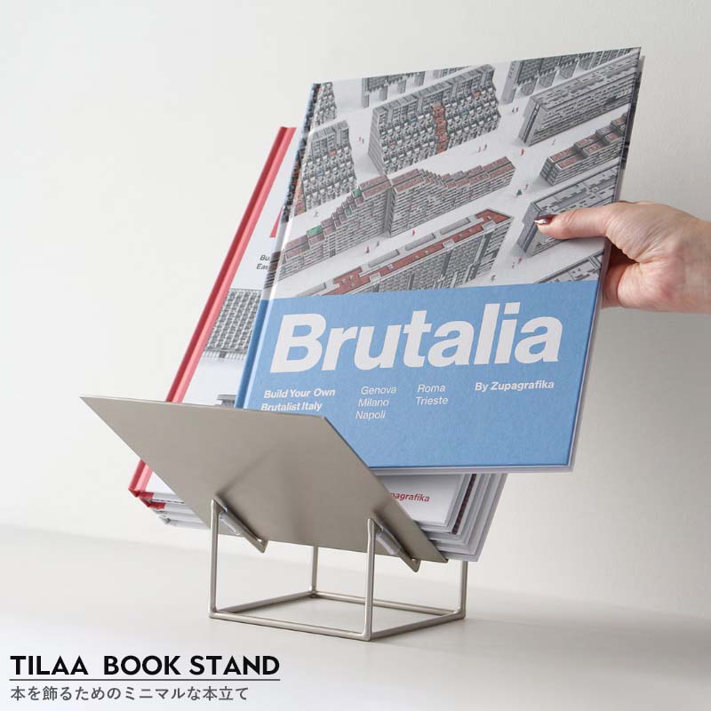ティラー 読みもの 照明ランプ Tilaa Book Stand 本立て スチール写真 本 読みもの 逐次刊行物 レコード盤 ミニマルデザイン 分かりやすい 室内装飾納める 飾る