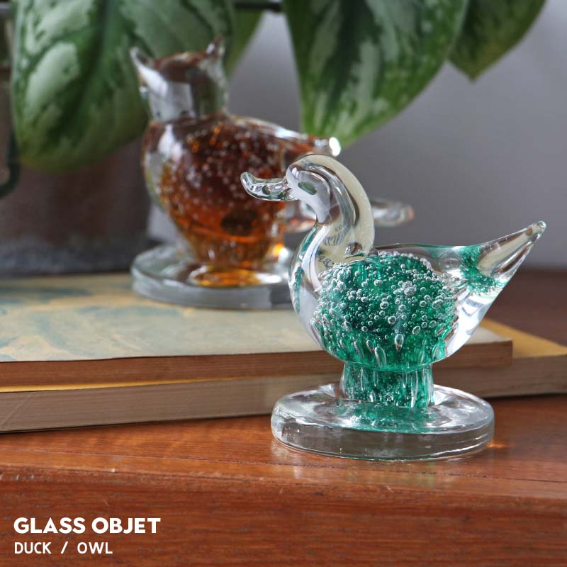楽天市場】置物 グラスオブジェ オウル 高さ8.5cm ガラス製