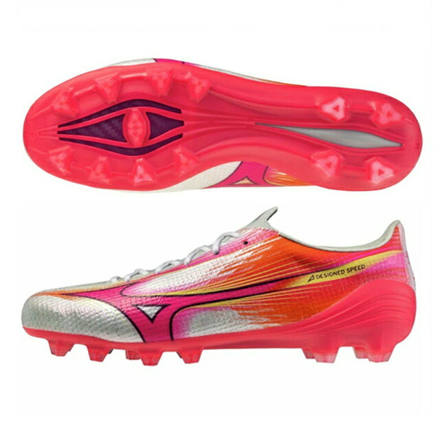 ミズノ 蹴球スパイク ミズノアルファ 3 ELITE P1GA266264 白いこと×さくら色 MIZUNO α3 エリート 蹴球 スパイク 据えつける式 生まれながら芝 土 人工芝相応う 2E サッカー-スポーツ・アウトドア-サッカー・フットサル