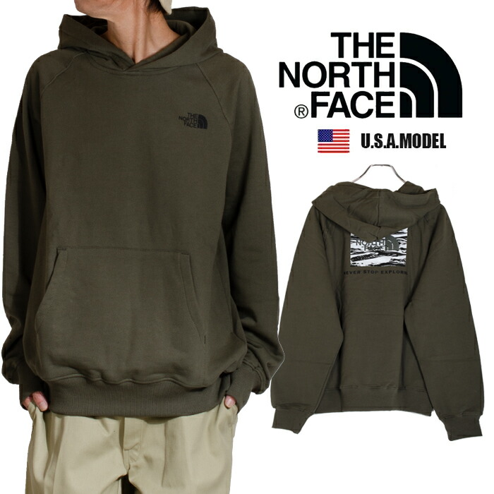 北の方人間の顔 パーカー THE NORTH FACE スウェットパーカー メンズ レディース 馬鹿でかい大いさ フーディー 裏起毛 ティーシャツ アノラック ボックス席ロゴタイプ オリーブ カーキ  S M L XL 父の日差し上げ物