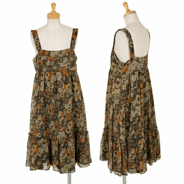 好評 ポイント倍 マックスマーラ ウィークエンドmax Mara Weekend 花柄ワンピース カーキ淡オレンジ他42 中古 レディース 豪華 Gmsaz Com