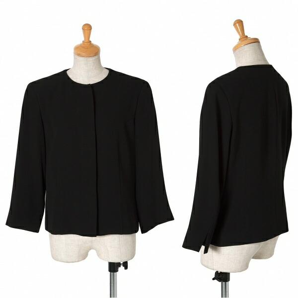 超美品 ポイント倍 レキップ ヨシエイナバl Equipe Yoshie Inaba ノーカラーショートジャケット 黒9 中古 レディース 驚きの安さ Www Sunbirdsacco Com