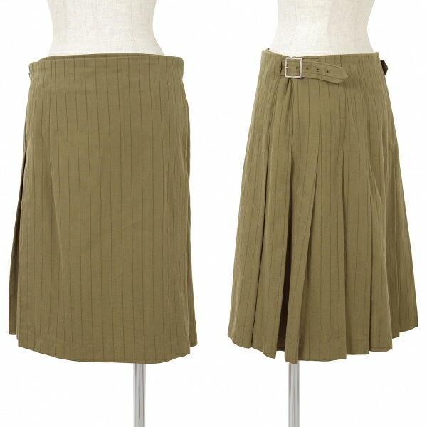 komudegyaruson comme des garcons条纹保鲜纸裙子黄褐色m