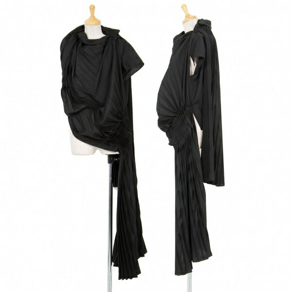 ヨウジヤマモト ファムYohji Yamamoto FEMME アコーディオンプリーツデザイントップス 黒2