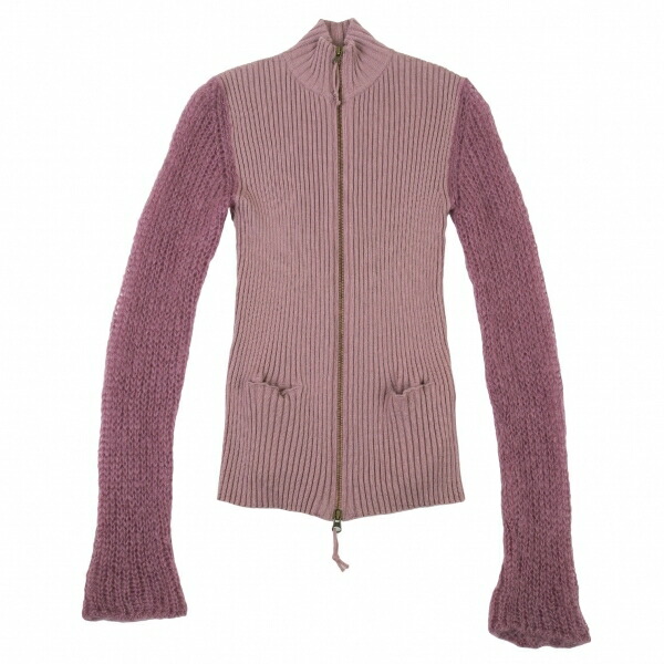 Web限定 Homme Gaultier Paul オムjean ジャンポールゴルチエ ローゲージスリーブ切り替えリブニットジップカーディガン メンズ パープル48 中古 K Ne7na Com