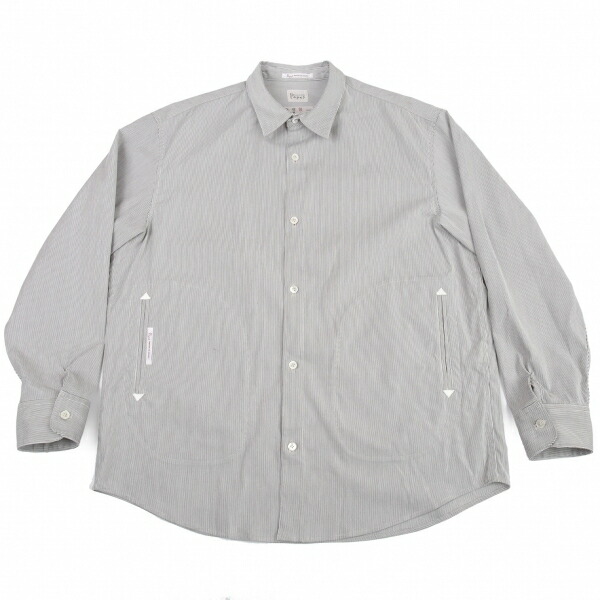 メンズファッション コート ジャケット 当店だけの限定モデル メンズ 白グレー50l 中古 ストレッチストライプシャツジャケット パパスpapas Iksavm Com