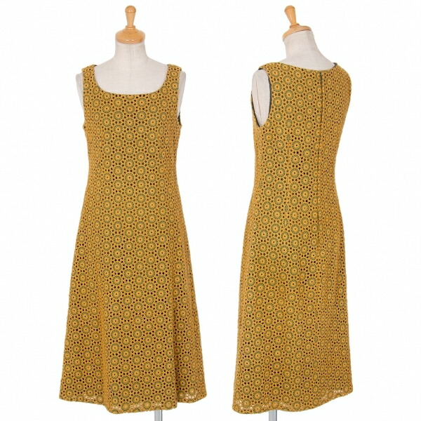 大注目 シビラsybilla エンブロイダリーレースノースリーブワンピース 黄カーキm 中古 レディース 公式店舗 Sonagroupnig Com