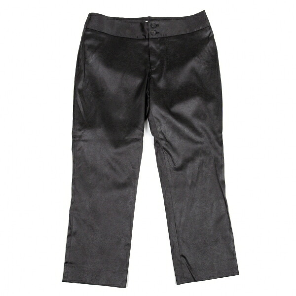 【中古】 イッセイミヤケISSEY MIYAKE ポリストレッチコーティングパンツ 黒3【レディース】
