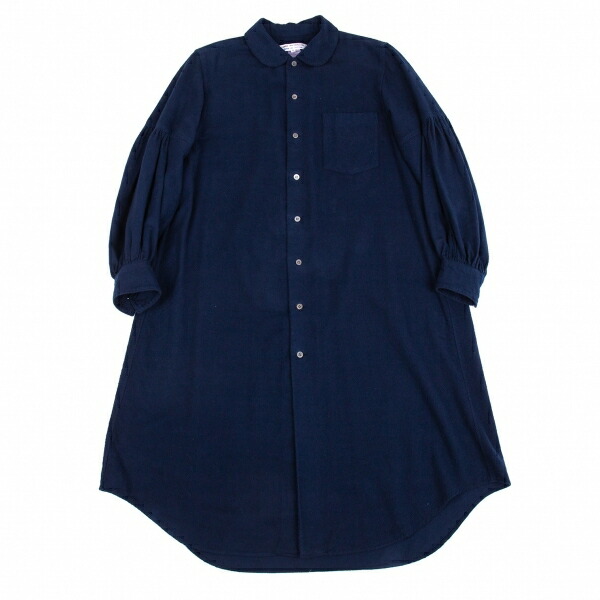 在庫あり 即出荷可 Des コムデギャルソンcomme コムコム Garcons レディース 紺s 中古 製品染ピリングコットンシャツワンピース ワンピース Williamsav Com
