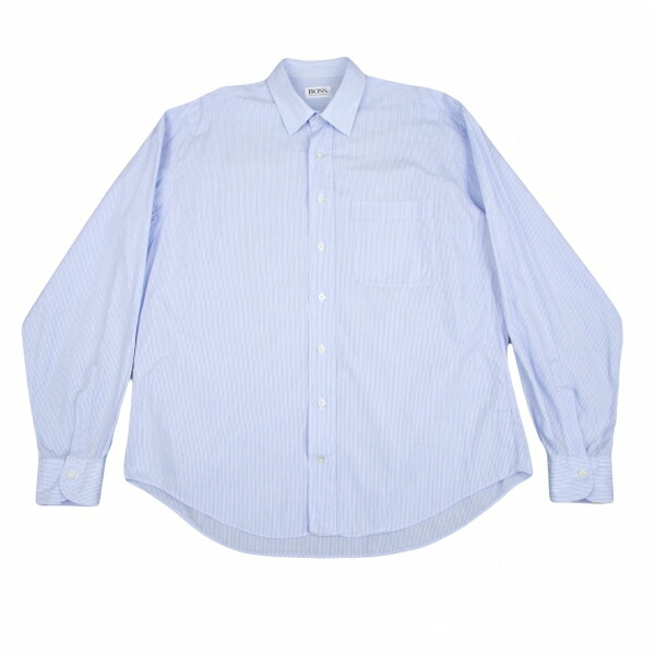 ホットセール カジュアルシャツ メンズ 水色41 中古 コットンストライプシャツ Boss ヒューゴボスhugo Dgb Gov Bf