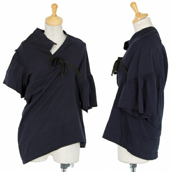 最新情報 トリコ コムデギャルソンtricot Comme Des Garcons 斜行切替デザイントップス 紺s 中古 レディース Playful 現金特価 Erieshoresag Org