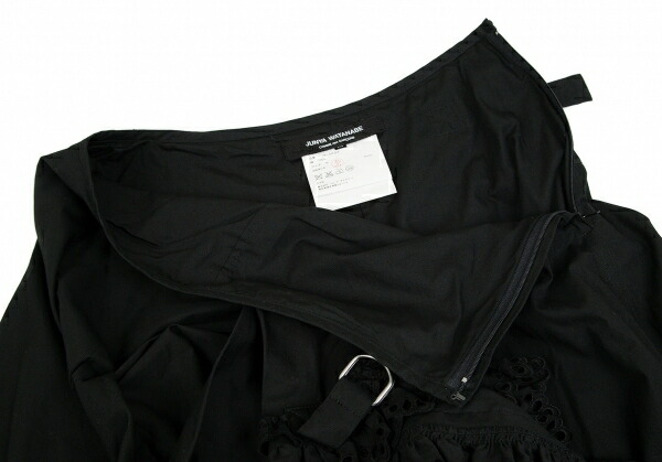 新版 ジュンヤワタナベ コムデギャルソンjunya Watanabe Comme Des Garcons フリル装飾巻き風コットンスカート 黒m 中古 レディース Playful 日本全国送料無料 Erieshoresag Org