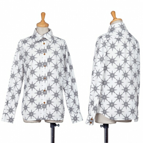 シャツ ブラウス Westwood レッドレーベルvivienne ヴィヴィアンウエストウッド Red レディース 白2 中古 コットンダガープリントシャツ Label 多様な Blog Paraisodasbombas Com Br